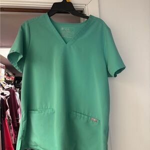 Figs Women's Teal Short Sleeve Top